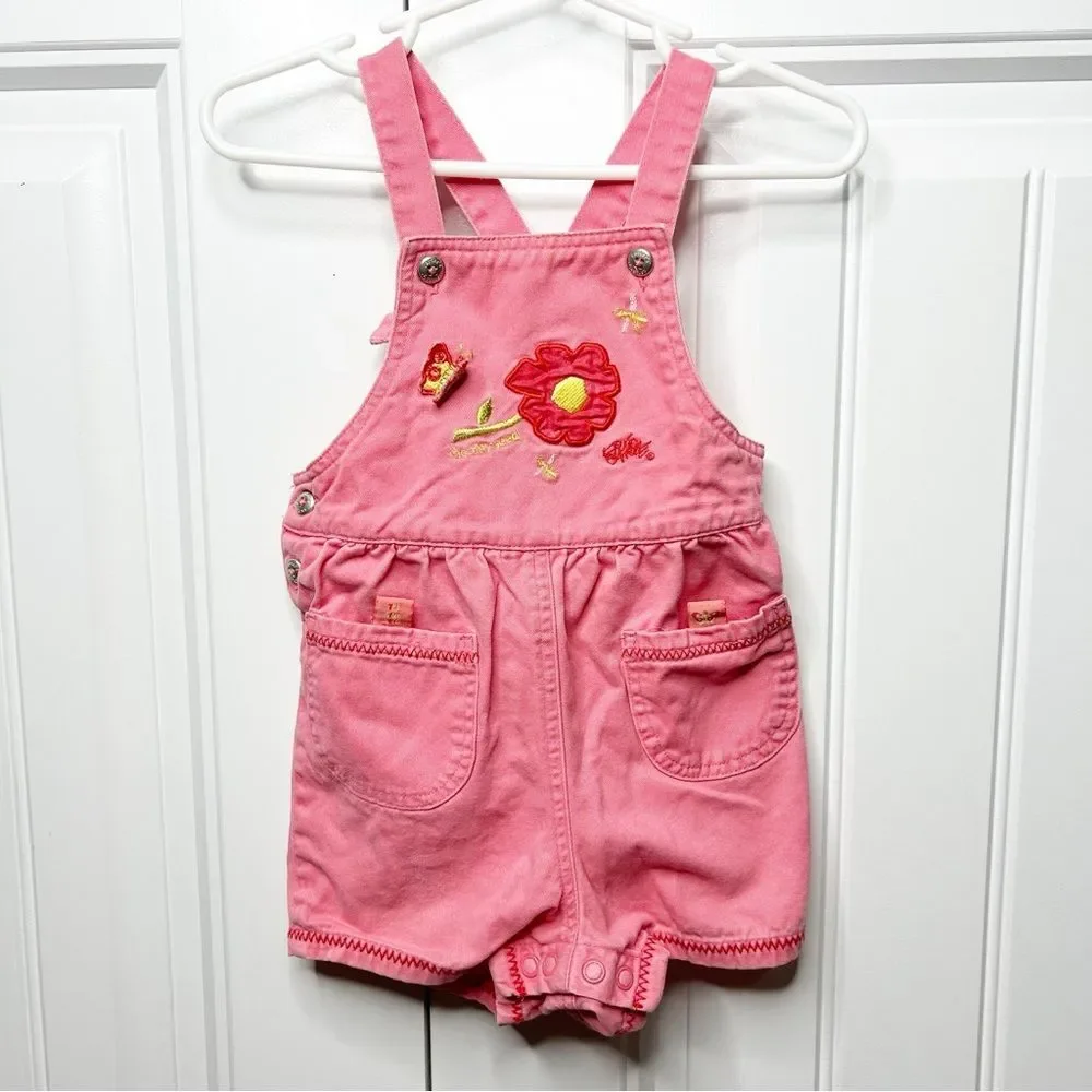 Vintage Carters The Tiny Seed Eric Carle Pink Overalls Girls 12-18 months Rare